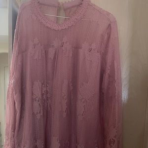 Pink long sleeve blouse
